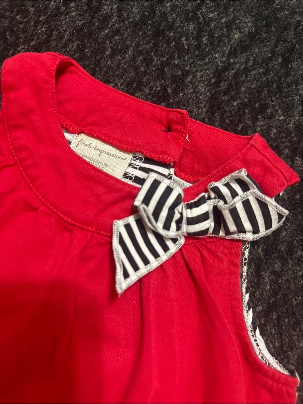 First Impressions Red Romper - 12 months